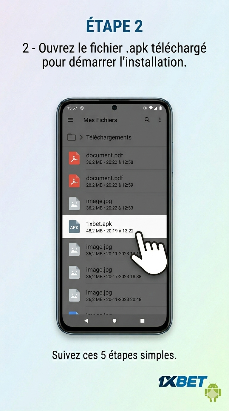 Étape 2: installation 1xBet