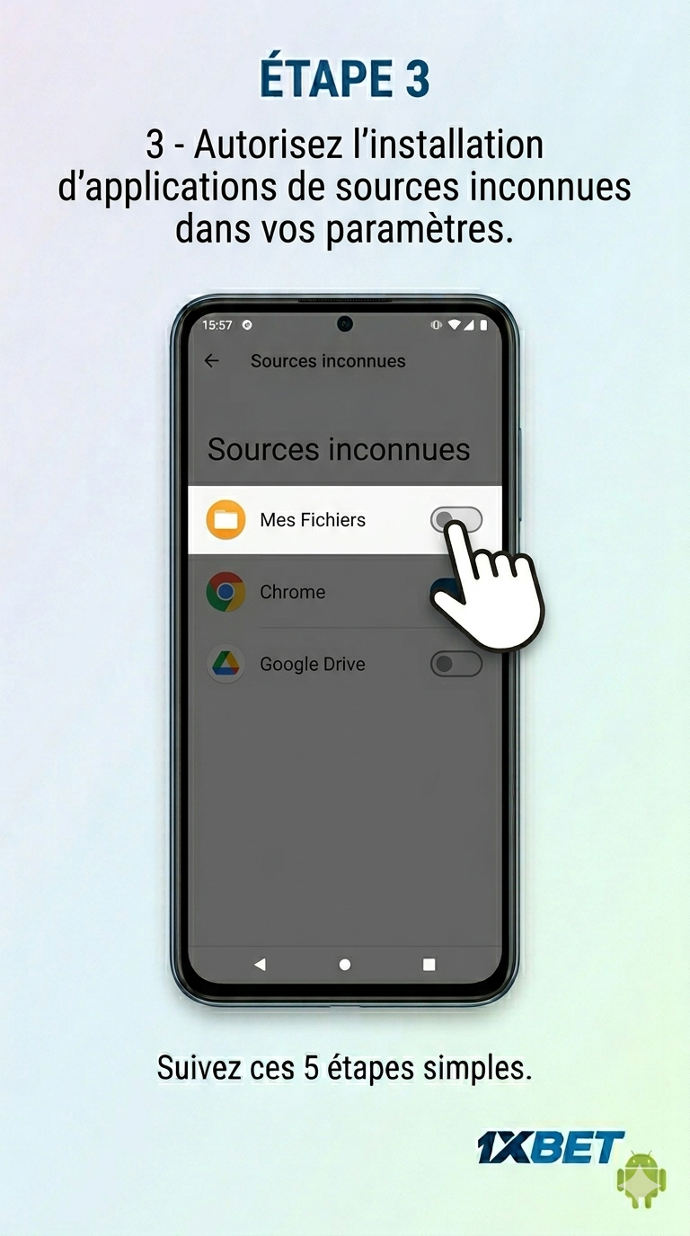 Étape 3: installation 1xBet