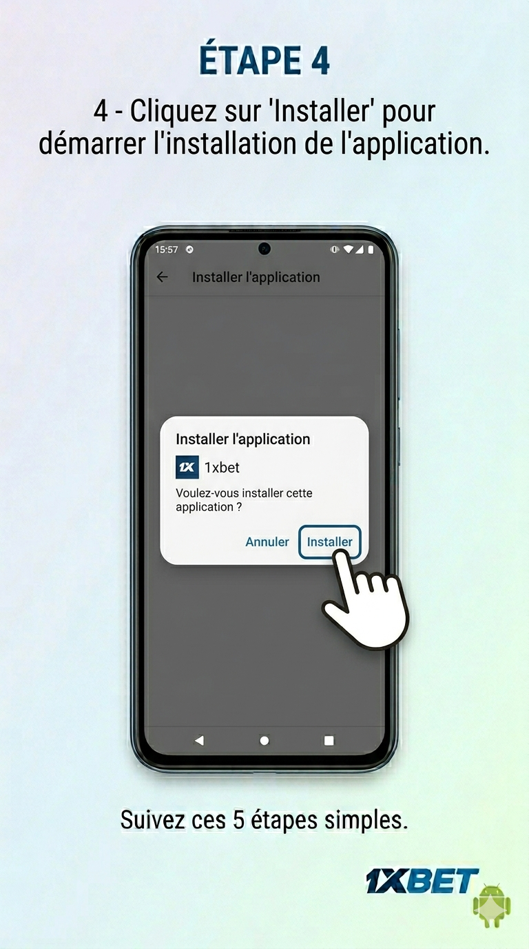 Étape 4: installation 1xBet