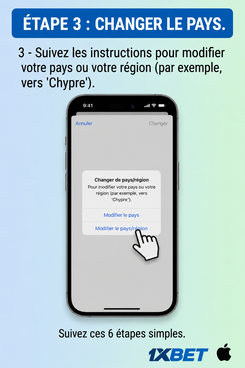 Étape 3: installation iOS 1xBet