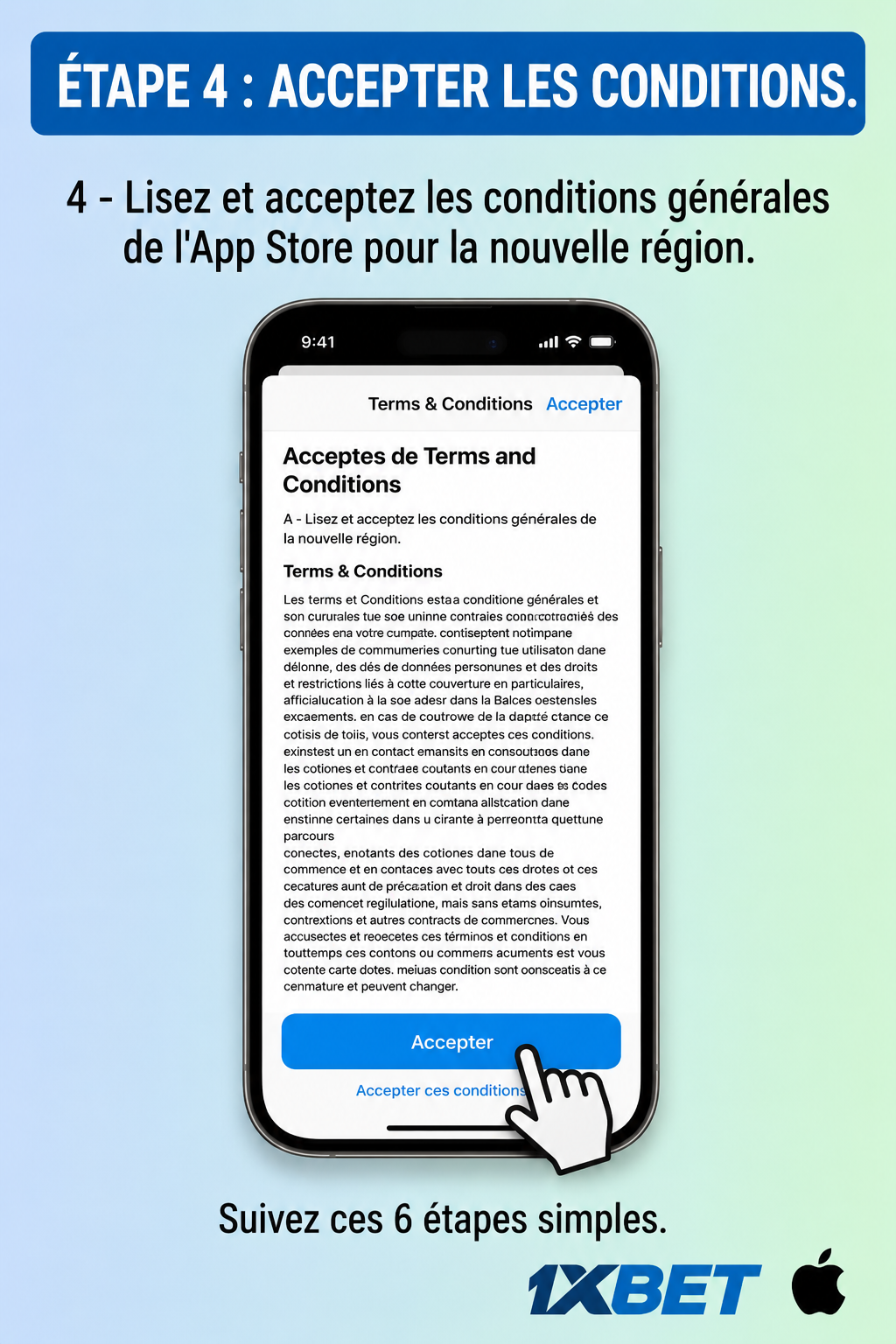 Étape 4: installation iOS 1xBet