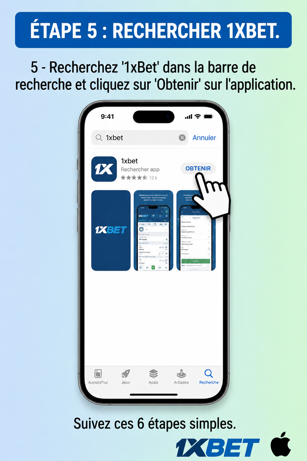 Étape 5: installation iOS 1xBet